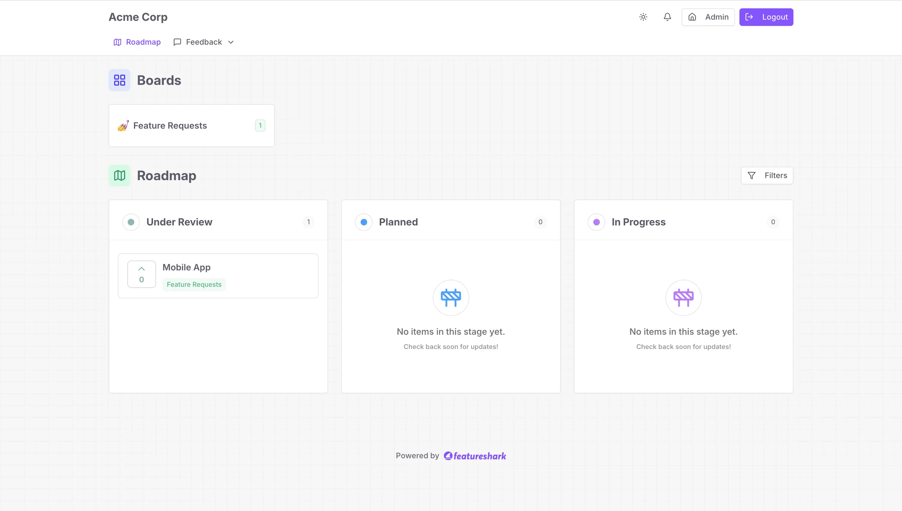 Feedback Collection Dashboard Mockup