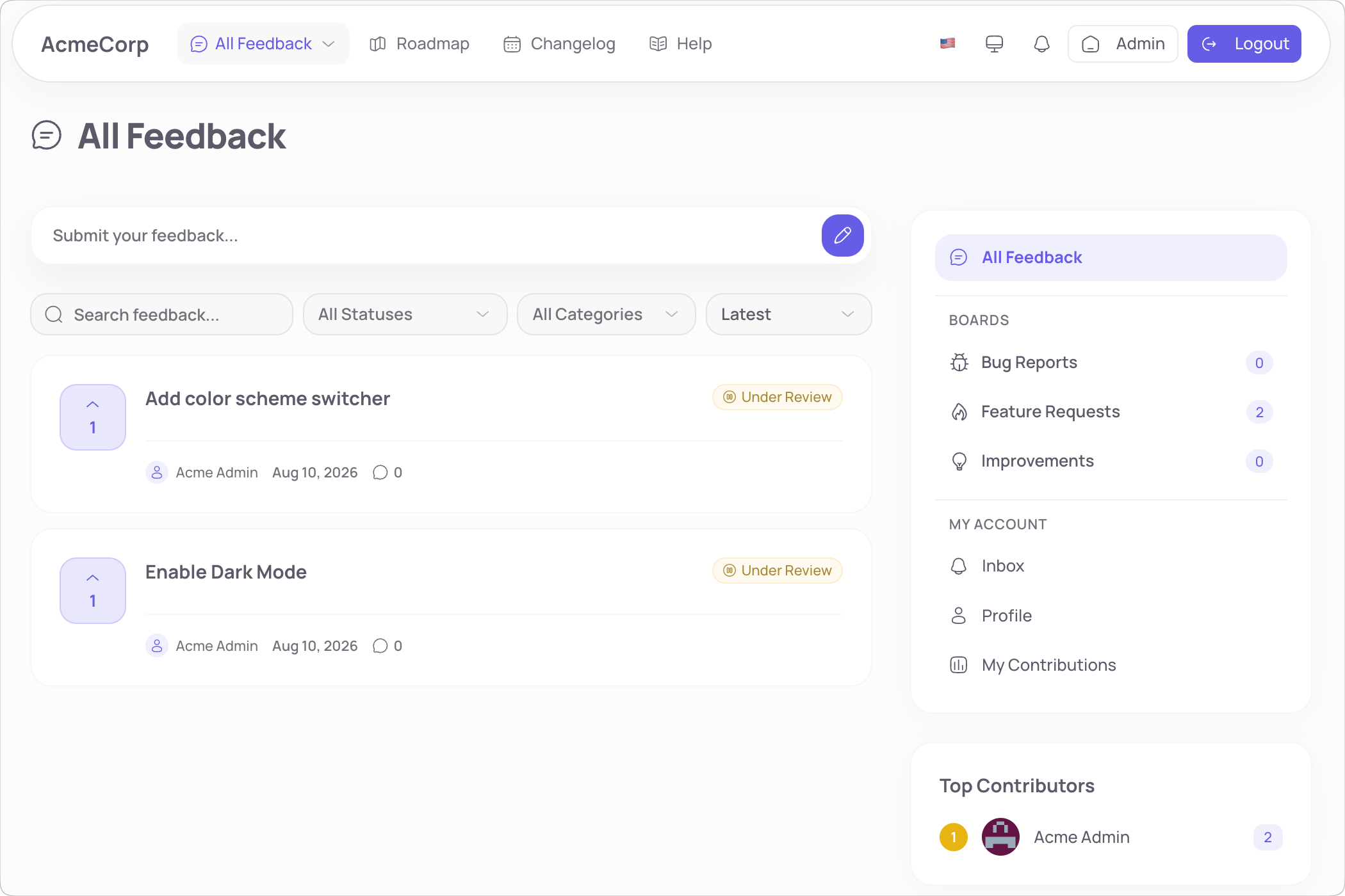 FeatureShark feedback item with upvotes and linked customers