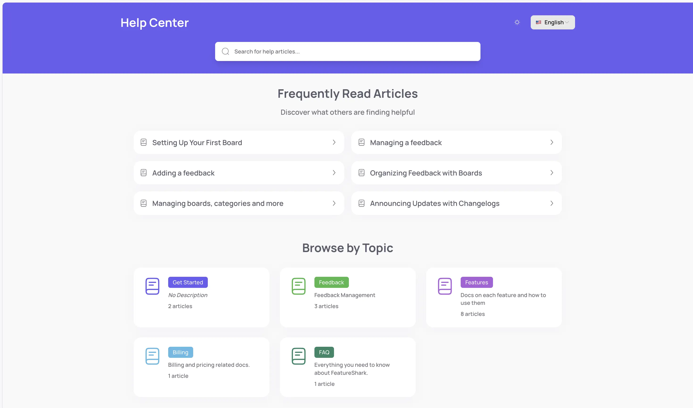 FeatureShark customer help center and documentation