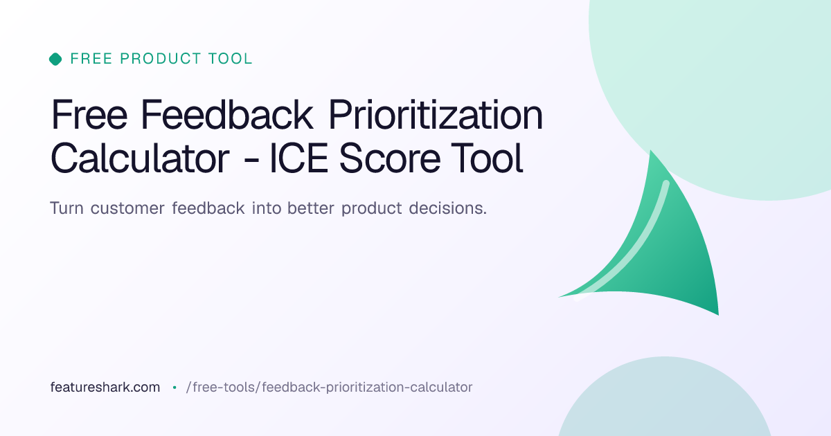 Free Feedback Prioritization Calculator - ICE Score Tool | FeatureShark